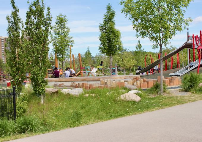 A children's playground is close by.
