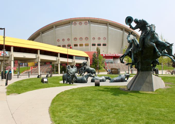 The Saddledome arena is in the Calgary Stampede grounds.