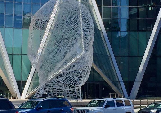 There are a lot of public art installations in the city.