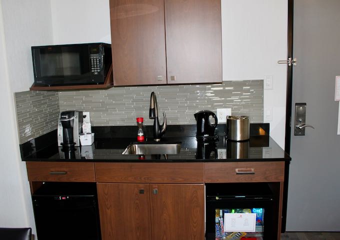 The kitchenettes are well-equipped.