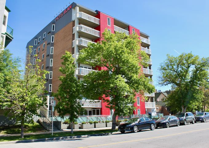 The hotel is located in a former apartment building.