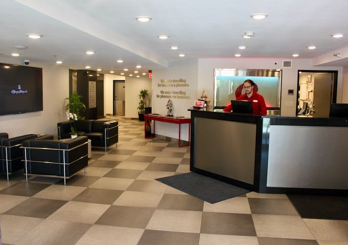 The lobby is very small.