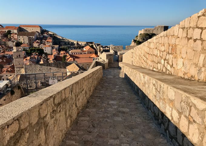 One of the entrance to the wall walk is opposite the monastery.