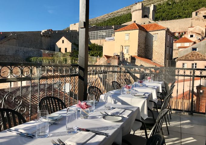 Above 5 restaurant on the terrace serves classic Dalmatian dishes.
