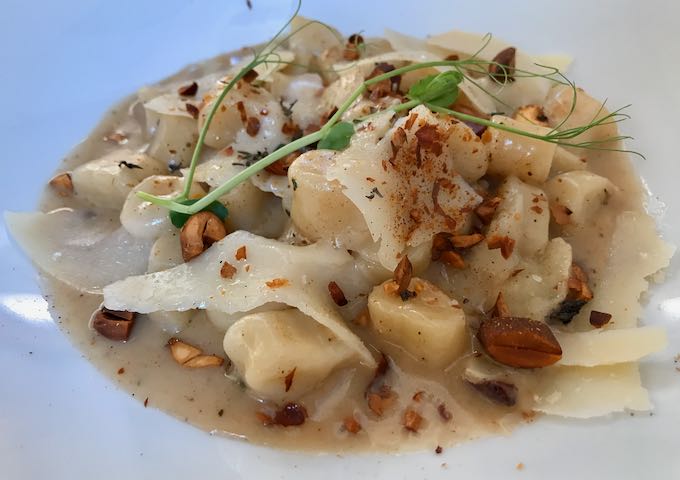Gnocchi with almonds is a popular dish at Lajk Restaurant.