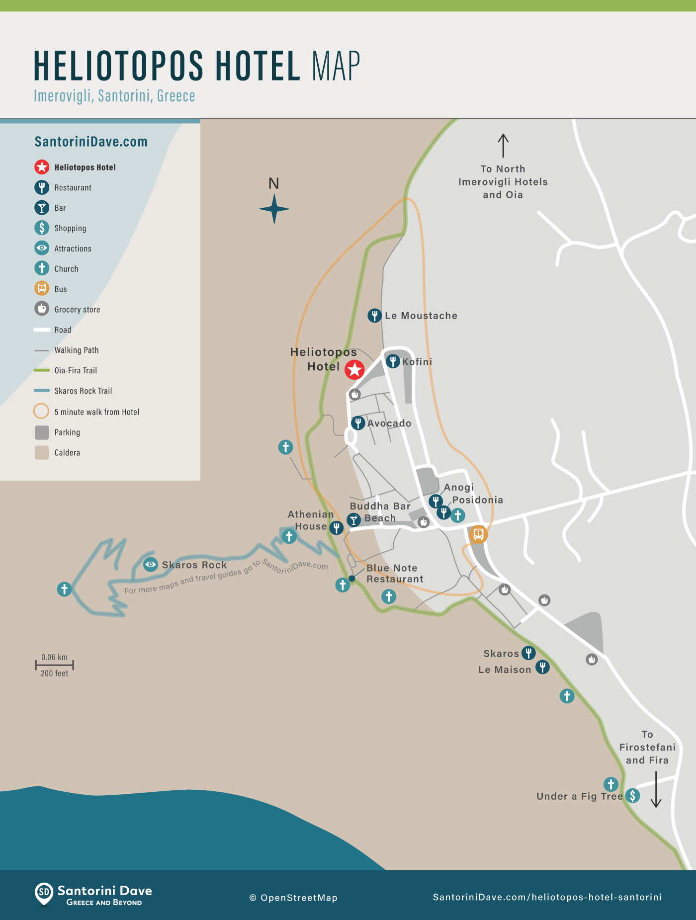 Map of Heliotopos Hotel in Imerovigli.