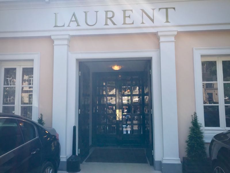 Doorway of Michelin-starred Laurent restaurant in Paris