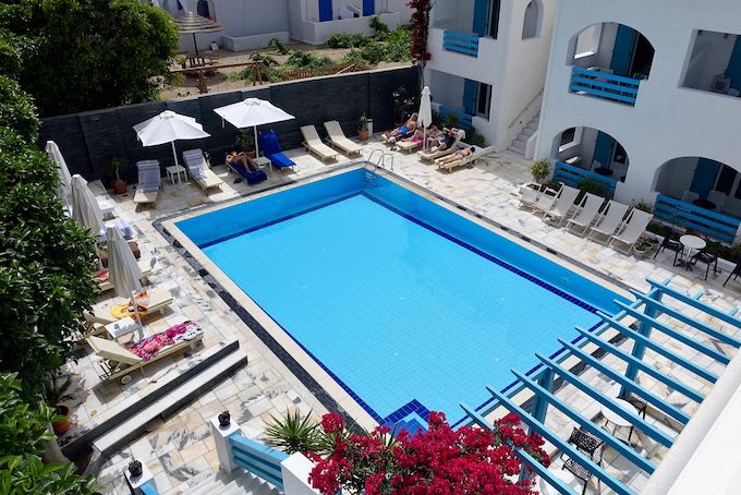 The pool at Santellini Hotel