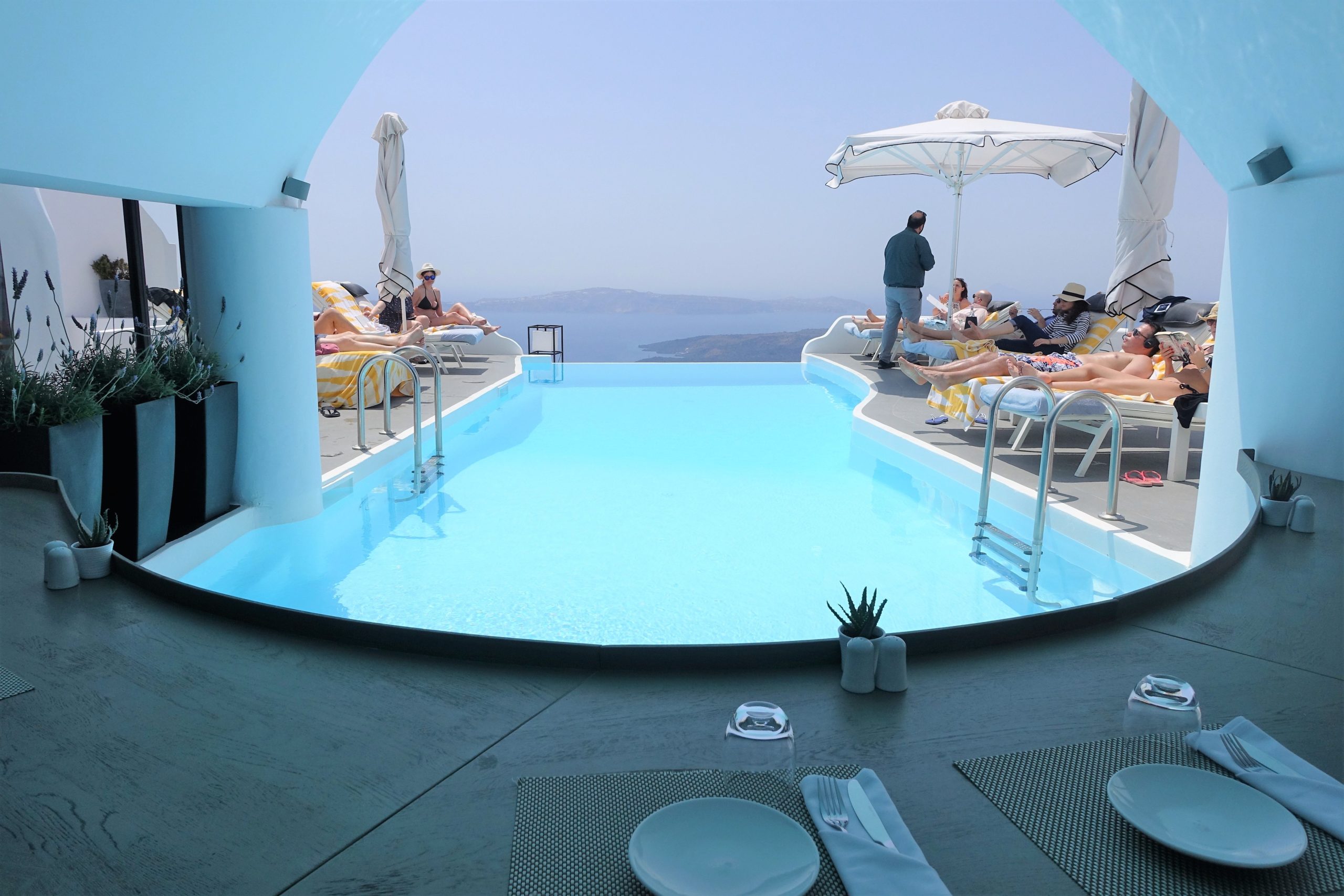The infinity pool at Chromata Hotel