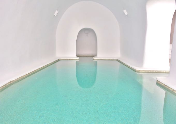 Heated pool at Kirini Santorini