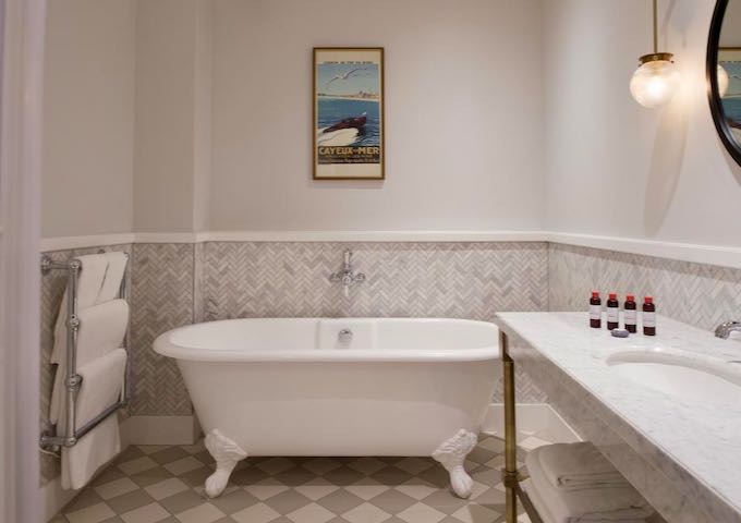 Signature suites have free-standing tubs.