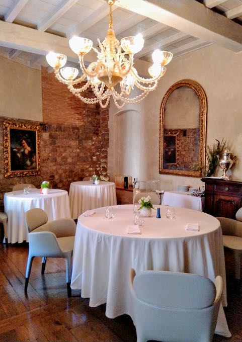 Restaurant Santa Elisabetta has a romantic setting in the tower.