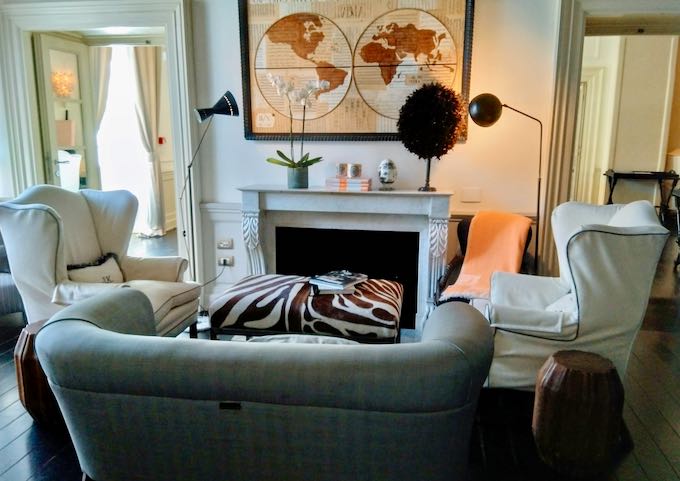 The beautiful lounge is designed by Michele Bonan.