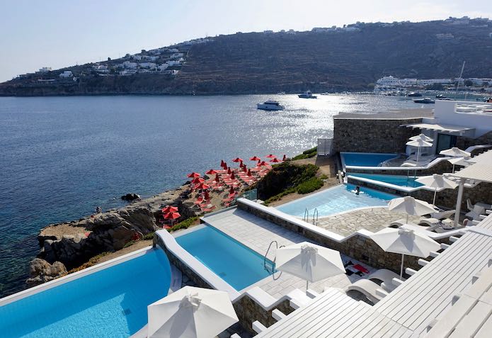 Petasos Beach Resort private pools and private beach at Platis Gialos