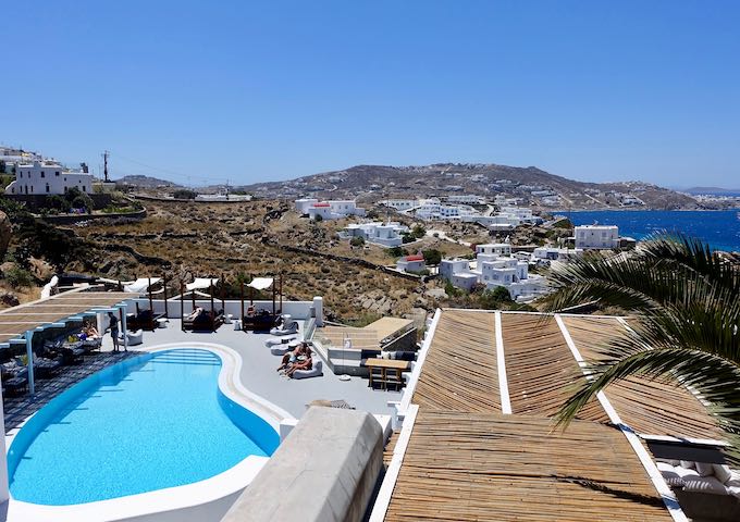 Pool and view at Boheme Mykonos in Megali Ammos
