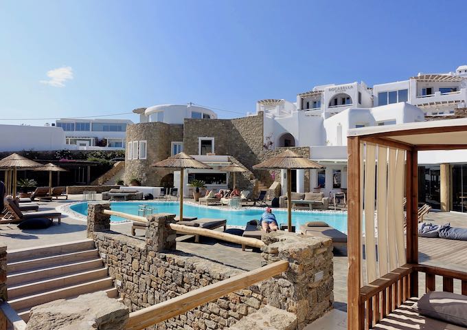 The pool at Rocabella Mykonos in Agios Stefanos