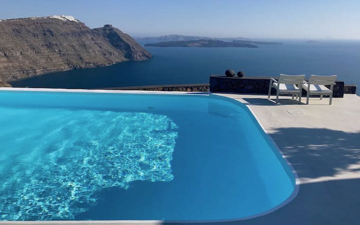 Aenaon Villas pool near Imerovigli, Santorini