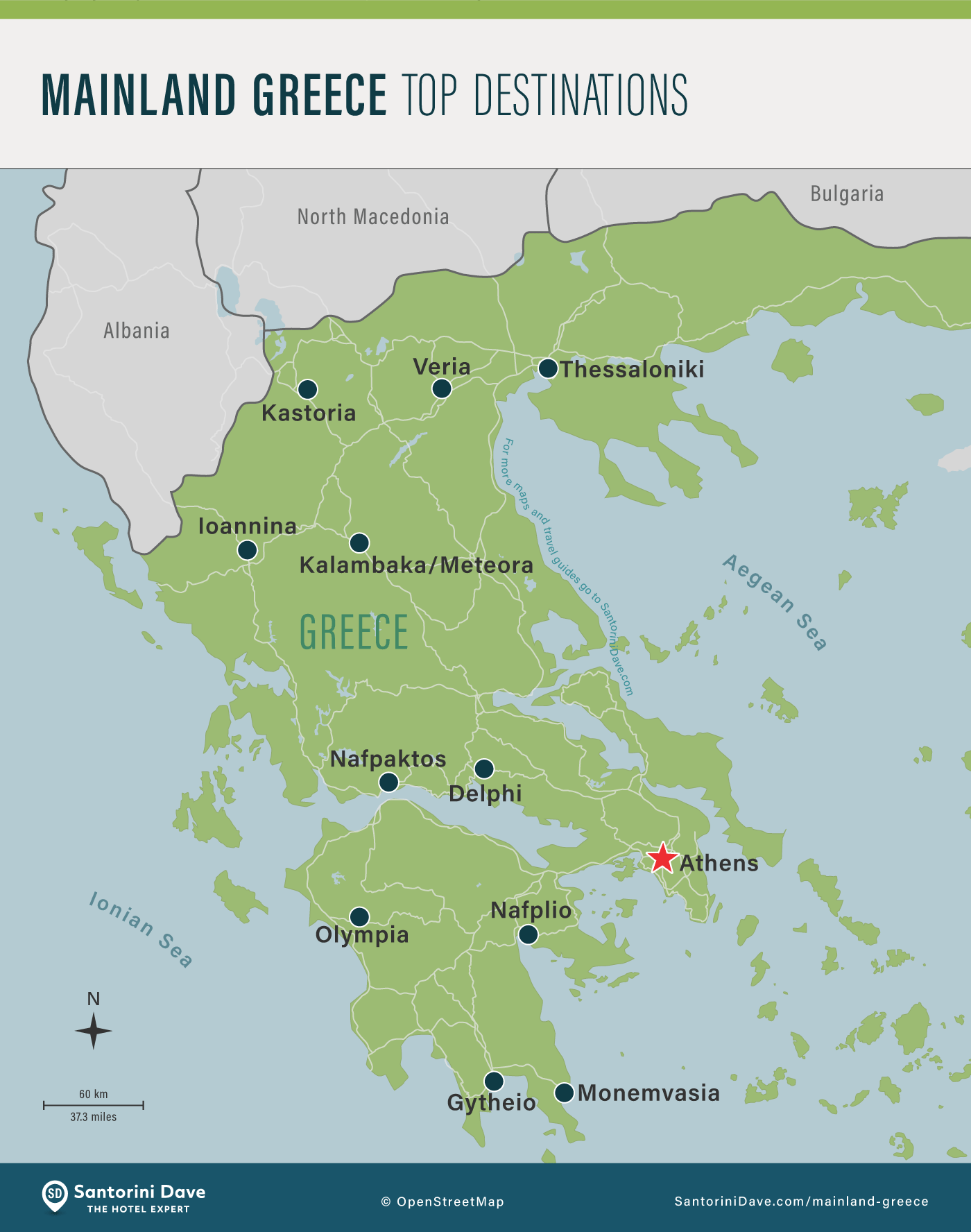 Mainland Greece Map 