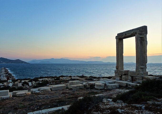 Sunset at Apollo Temple in Naxos