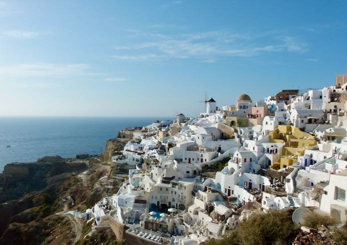 View of the Santorini town of OIa