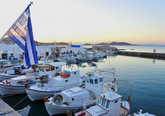 Sunset at the Old Port of Naoussa, Paros
