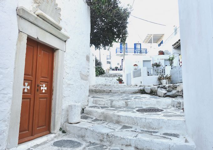 Cobblestone stairs in Parikia, Paros