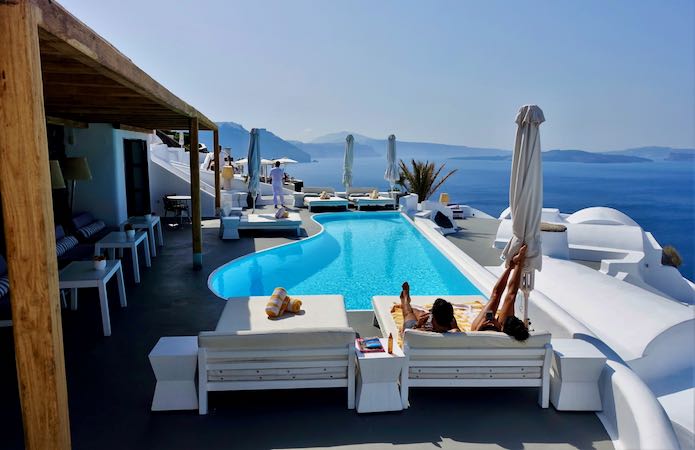 Katikies Hotel in Oia, Santorini.