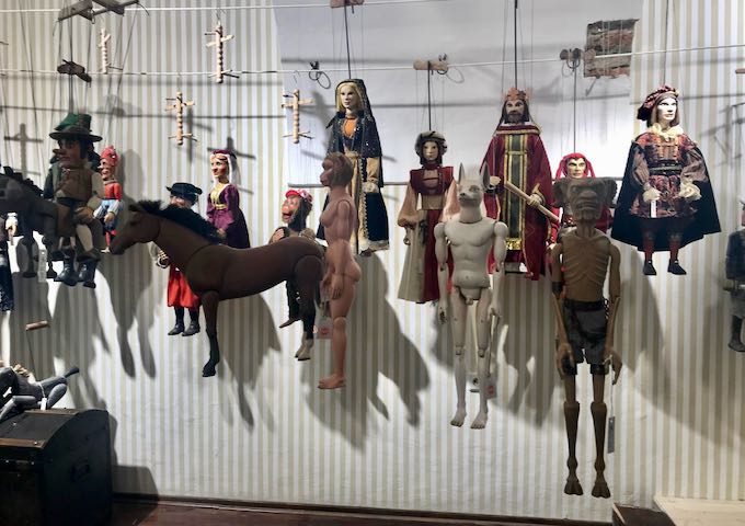 Loutky is an interesting puppet shop.