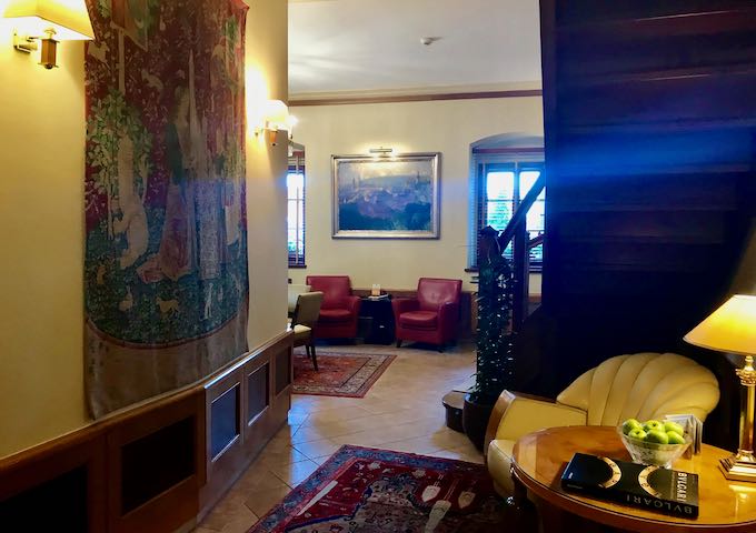Impressive art adorns the common areas.