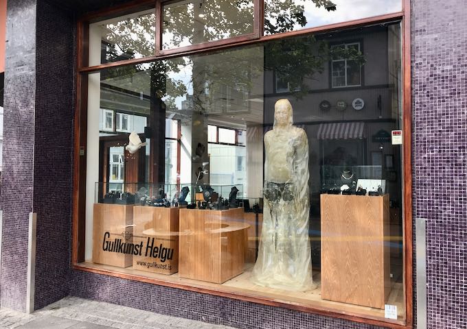 Gullkúnst Helgu sells locally designed lava jewelry.