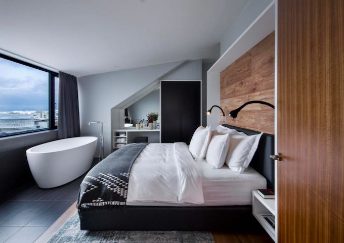 The Panorama Suite has a freestanding tub in the bedroom.
