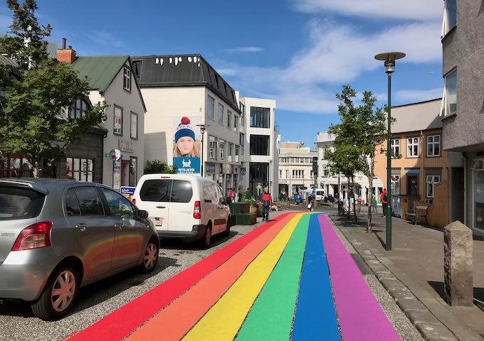 Skólavörðustígir street is partially pedestrianized.