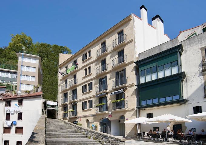 The sea-facing hotel is in an old town building.