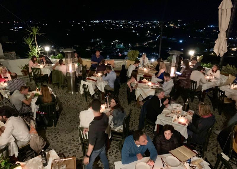 santorini metaxi mas restaurant night view