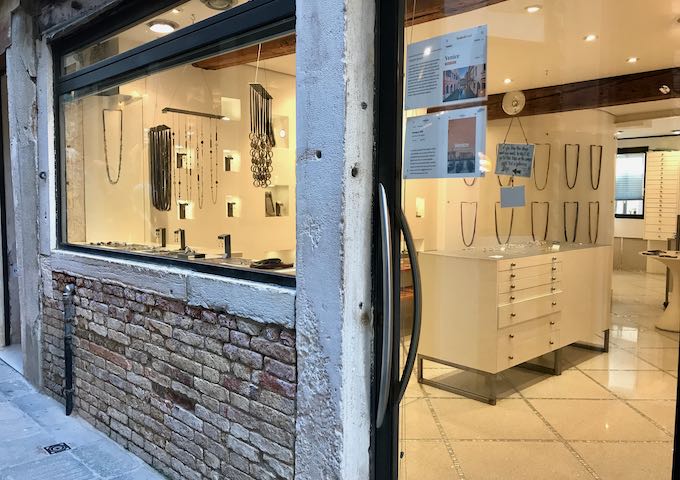 Trina Tygrett sells original Murano glass jewelry.