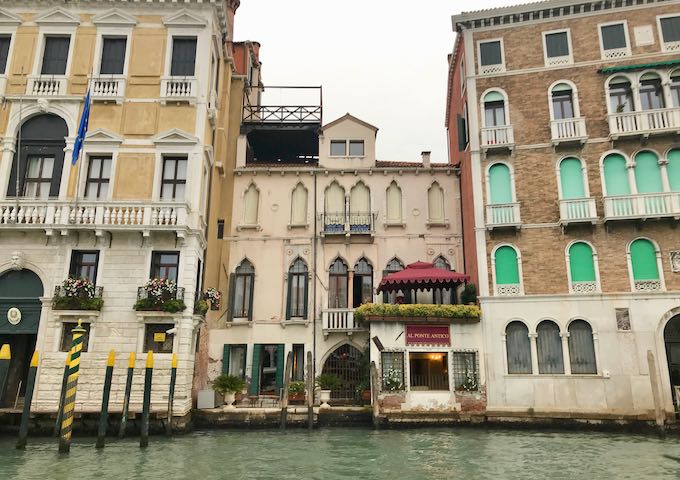 The hotel is right on the Grand Canal.