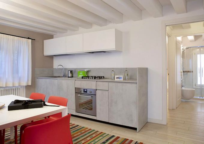 The suite also has a fully-equipped kitchen.