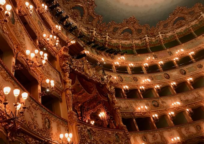 Teatro La Fenice has amazing interiors.