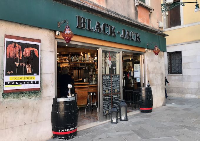 Black Jack has an excellent collection of Veneto wines.