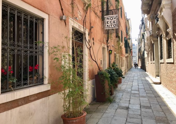 The hotel is in a tiny lane near Piazza San Marco.