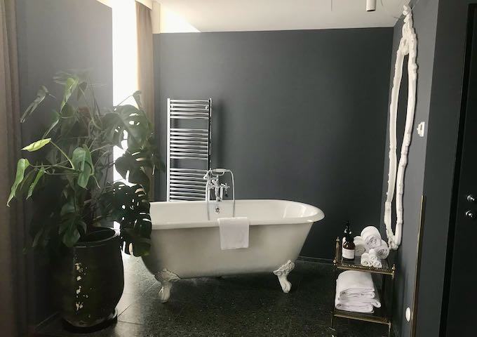Suites come with free-standing tubs.