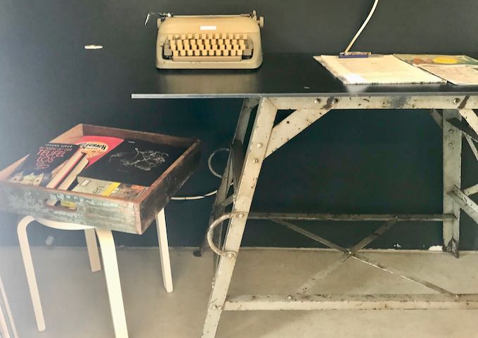 Another suite features an old typewriter.