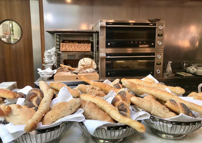 There is freshly-baked bread everyday.