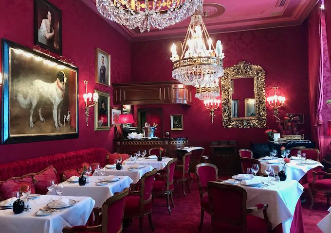 The Red Room offers fine Austrian dining.