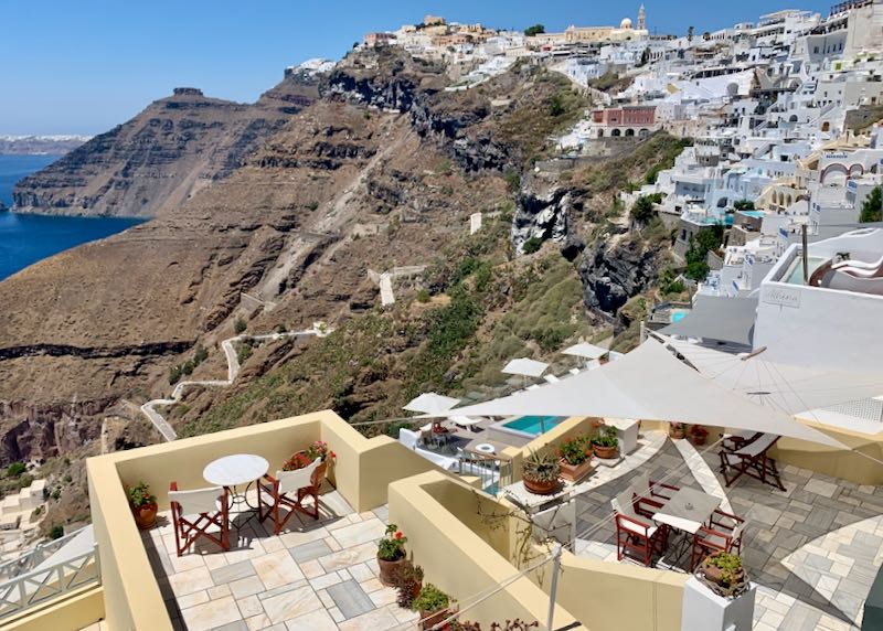 Cori Rigas Suites Fira view from footpath