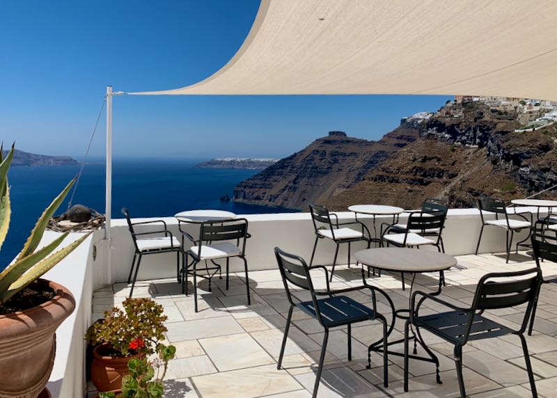 Cori Rigas Suites Fira Skaros Rock view from terrace