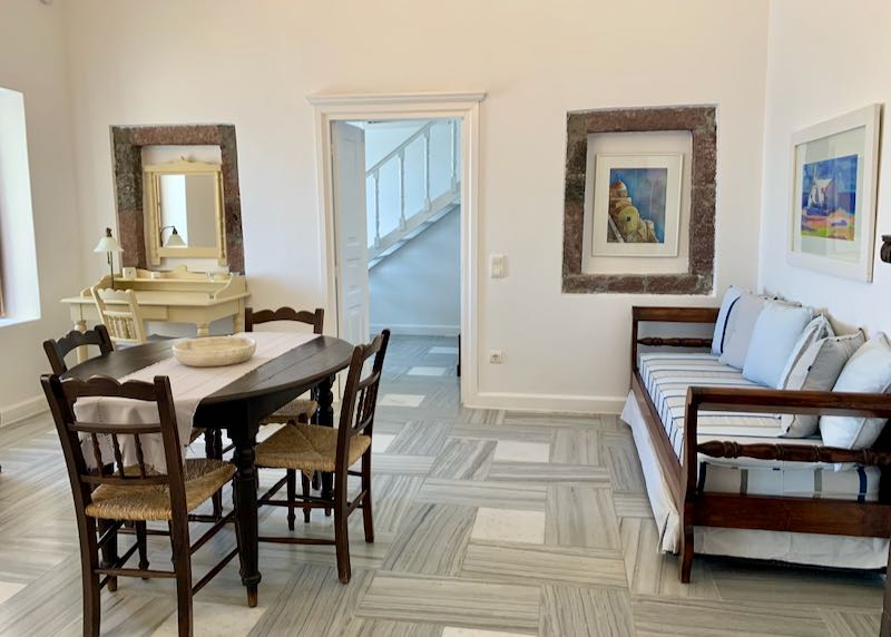Cori Rigas Suites Fira Living and Dining Area