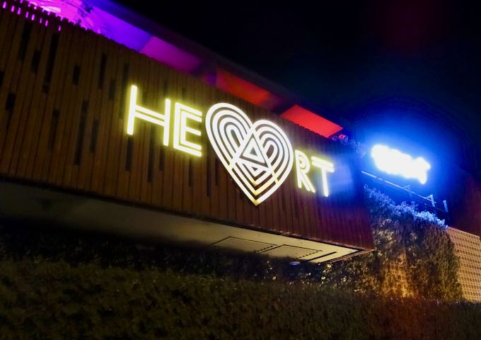 Heart club also offers acrobatics and fine dining.