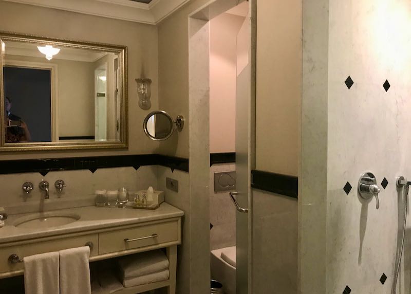 Bathrooms feature Italian marble.