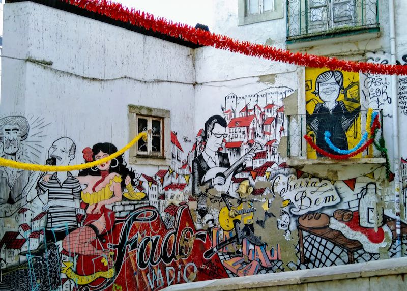 Escadinhas de São Cristóvão features a lot of street art.